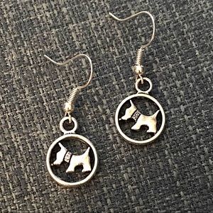 Scottie Dog in Circle Earrings Scottish Terriers